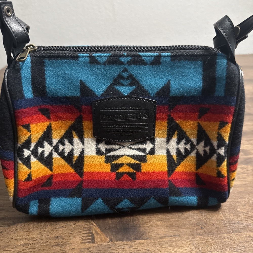Pendleton Tucson Turquoise Wool Crossbody Bag Southwestern Geometric Purse